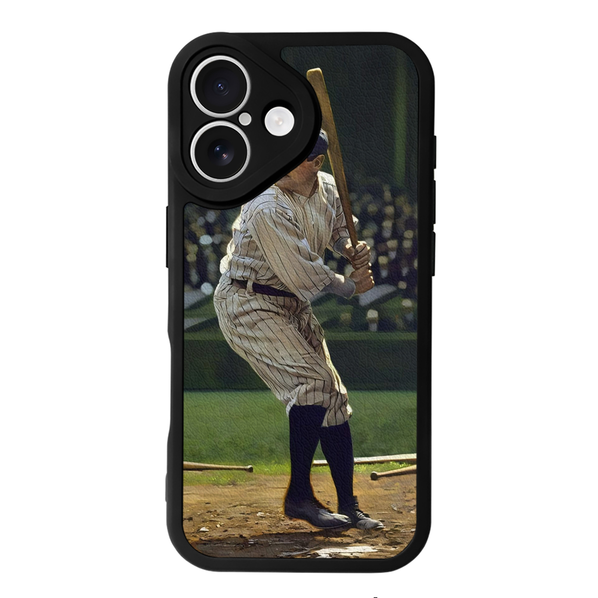 Babe Ruth 19 IPhone 16 Silicone Leather Case – UV Print, Lambskin Texture – Perfect Fit, Wireless Charging Compatible, Scratch Resistant, Precise Cutouts – Stylish Protection For IPhone 16